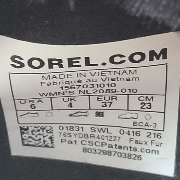 Sorel Tivoli Women's Waterproof Suede Lace Up Boots Black NL2089-010 US Size 6 - Picture 9 of 9